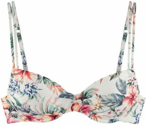 LASCANA Bikinový top  krémová / modrá / tmavozelená / tmavooranžová / biela