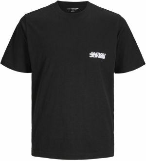 JACK & JONES Tričko 'JCOSago'  čierna / biela