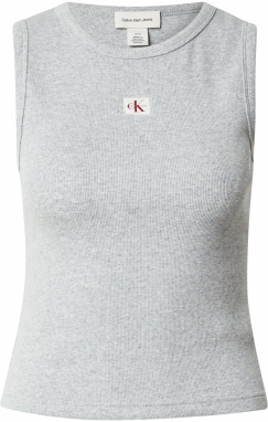 Calvin Klein Jeans Top  sivá / červená / biela