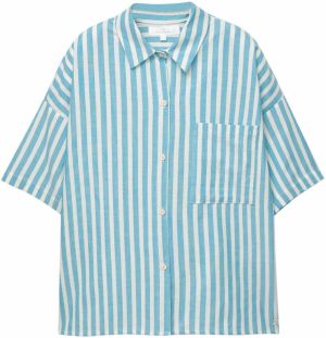 Pull&Bear Blúzka  svetlomodrá / biela