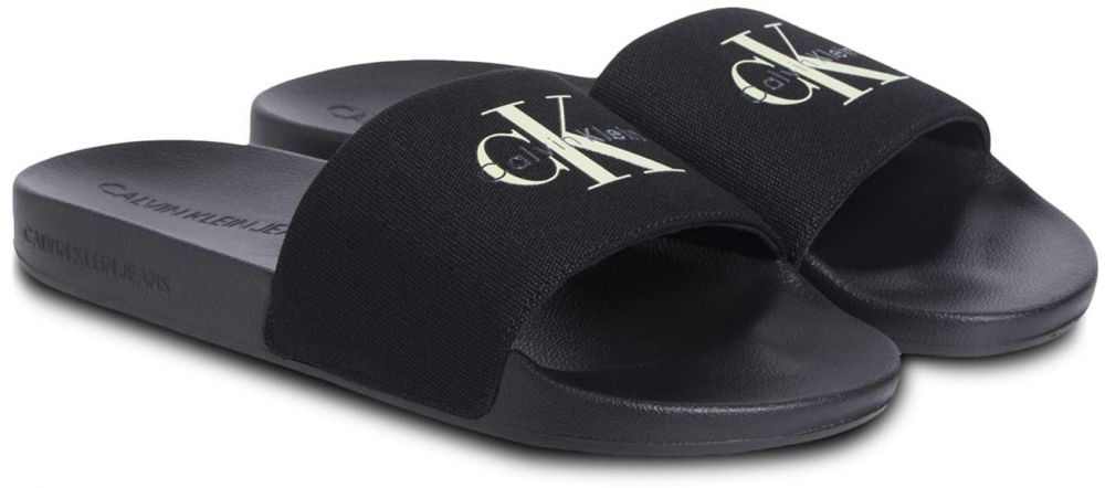 Calvin Klein Jeans Šľapky  čierna / biela