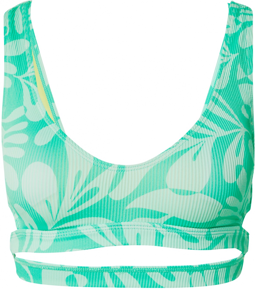 Hurley Športový bikinový top  zelená / mätová / biela