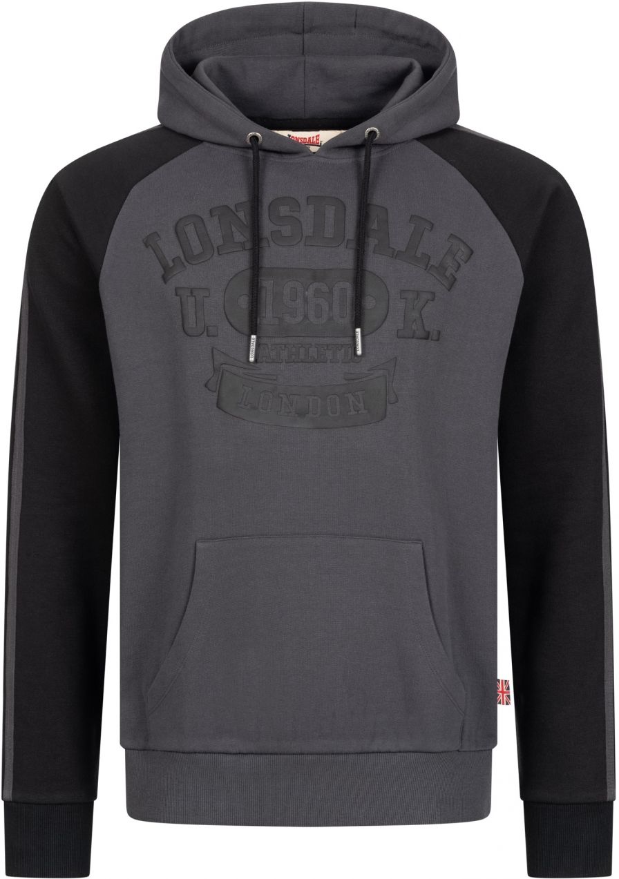 LONSDALE Mikina 'LINNFOOTS'  antracitová / tmavosivá / čierna