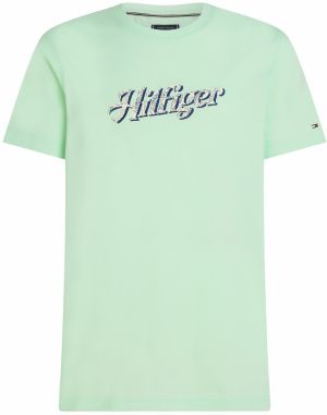 TOMMY HILFIGER Tričko 'SUMMER'  námornícka modrá / mätová