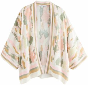 Next Kimono  farba ťavej srsti / nebielená / svetlozelená / staroružová