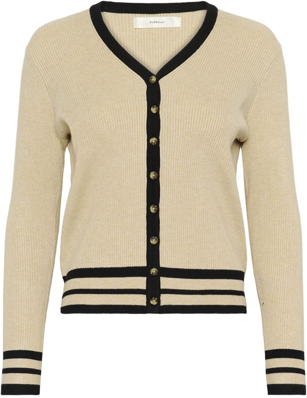 InWear Kardigán 'Leenah'  béžová / čierna