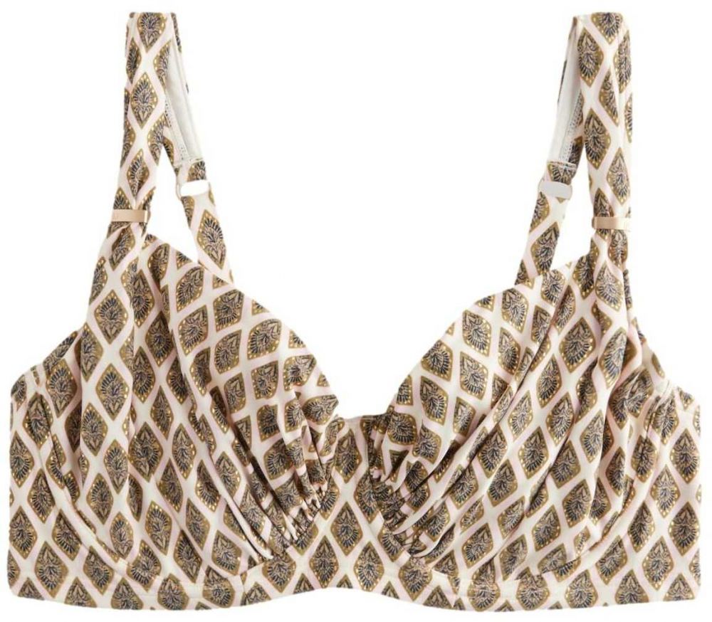 Next Bikinový top  béžová / sivá / kaki