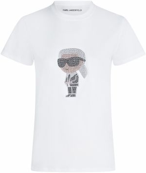 Karl Lagerfeld Tričko 'Ikon'  béžová / čierna / strieborná / biela