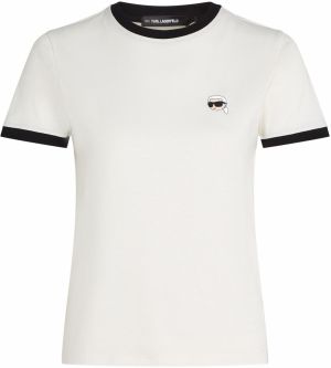 Karl Lagerfeld Tričko 'Ikon'  krémová / čierna
