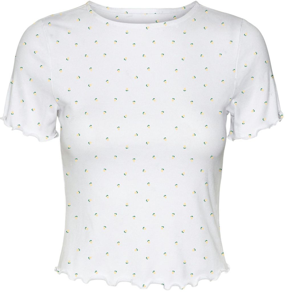 VERO MODA Tričko 'VMHarry'  citrónová / tmavozelená / biela