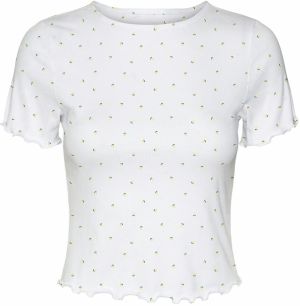 VERO MODA Tričko 'VMHarry'  citrónová / tmavozelená / biela
