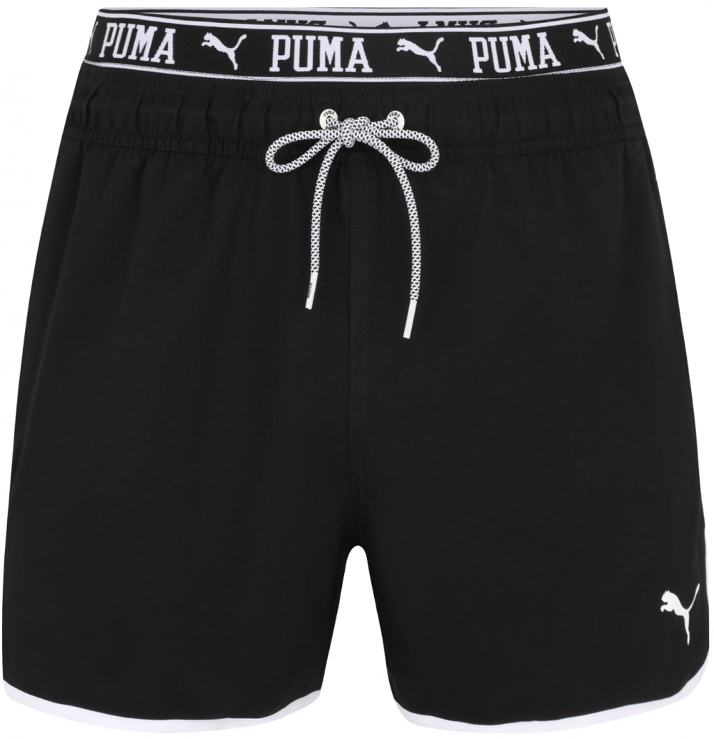 PUMA Plavecké šortky  čierna / biela