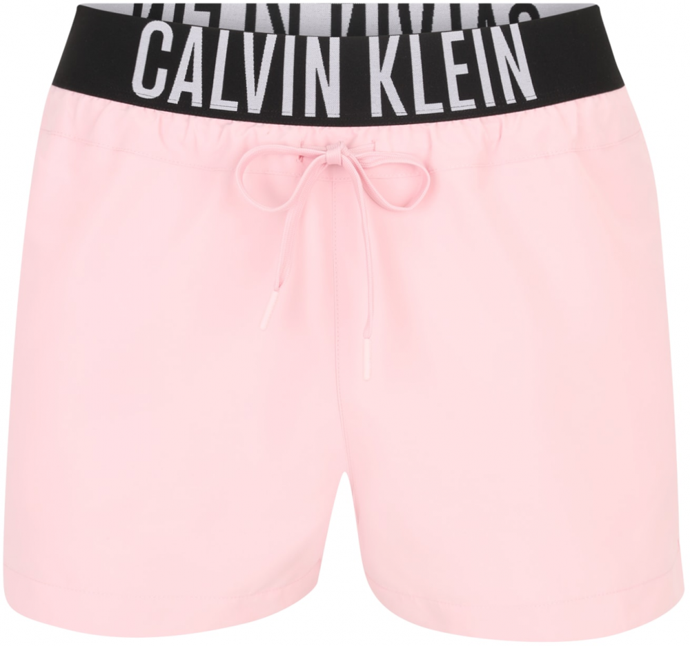 Calvin Klein Swimwear Plavecké šortky  svetlosivá / ružová / čierna