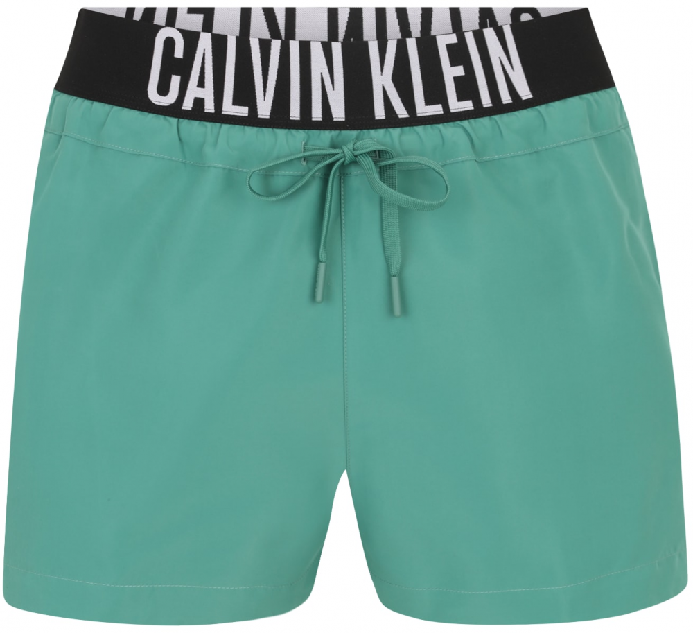 Calvin Klein Swimwear Plavecké šortky  smaragdová / čierna / biela