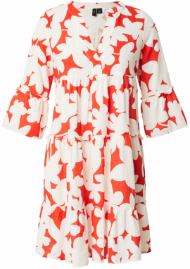 VERO MODA Tunika  ohnivo červená / biela