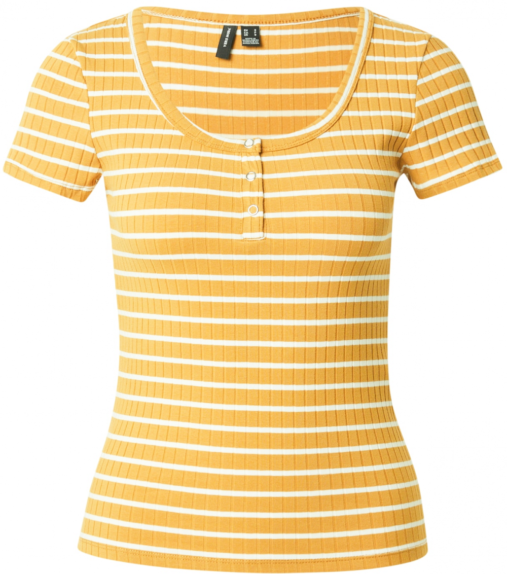 VERO MODA Tričko 'VMSEA'  zlatá žltá / biela