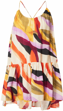 VERO MODA Letné šaty  trstinová / fialová / farba lesného ovocia / biela
