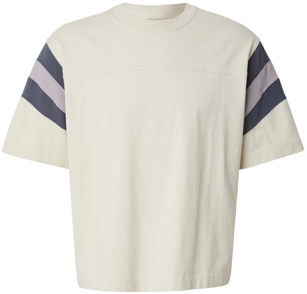 Abercrombie & Fitch Tričko  krémová / námornícka modrá / orgovánová