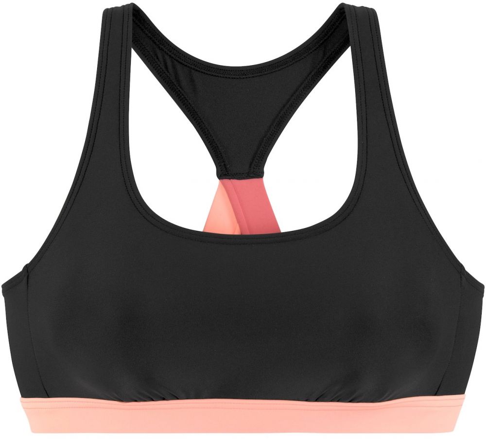 LASCANA ACTIVE Športový bikinový top  pastelovo ružová / čierna