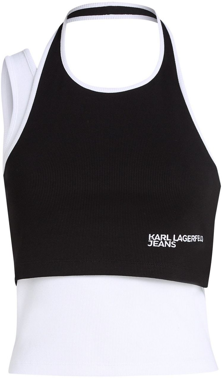 KARL LAGERFELD JEANS Top  čierna / biela