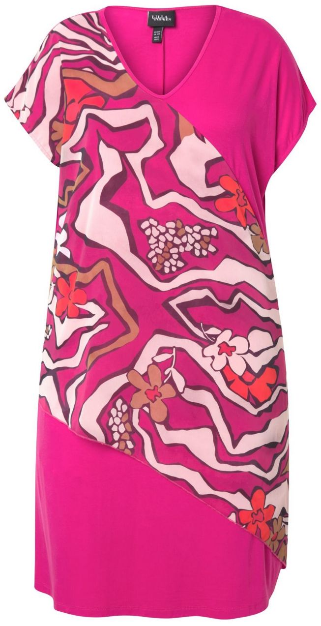 Ulla Popken Šaty  svetlohnedá / oranžová / fuksia / svetloružová