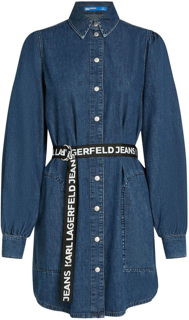 KARL LAGERFELD JEANS Košeľové šaty  modrá denim