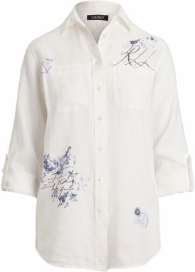 Lauren Ralph Lauren Blúzka  modrá / námornícka modrá / biela