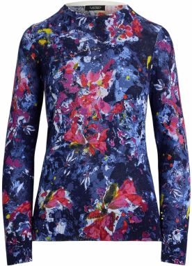 Lauren Ralph Lauren Sveter  tmavomodrá / tmavomodrá / limetková / fuksia