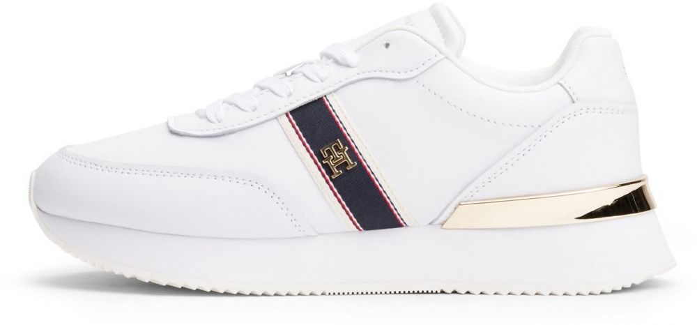 TOMMY HILFIGER Nízke tenisky  námornícka modrá / zlatá / biela