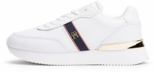 TOMMY HILFIGER Nízke tenisky  námornícka modrá / zlatá / biela