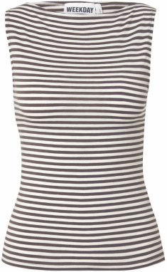 WEEKDAY Top 'Annie'  antracitová / biela
