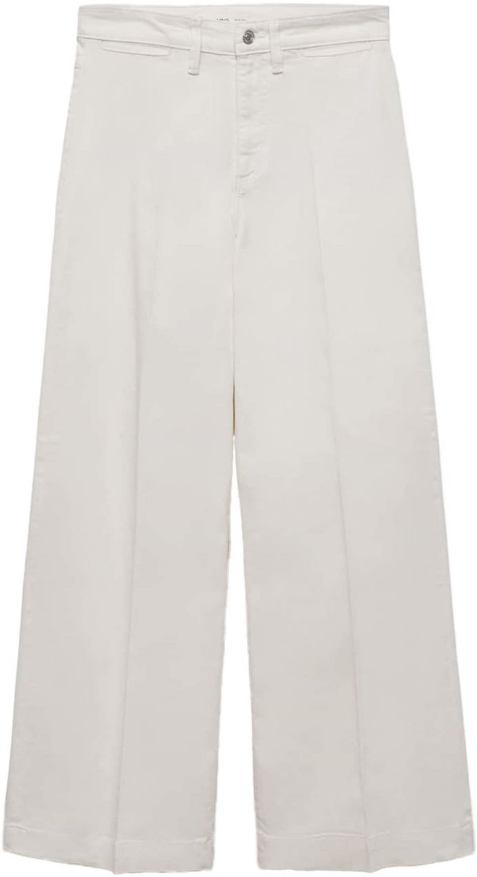 MANGO Plisované rifle 'BEA'  biely denim