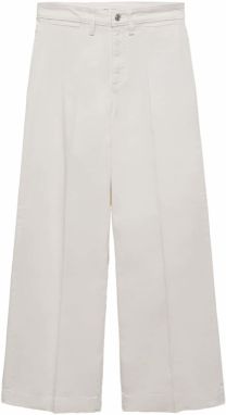 MANGO Plisované rifle 'BEA'  biely denim