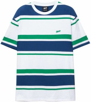 Pull&Bear Tričko  námornícka modrá / zelená / biela
