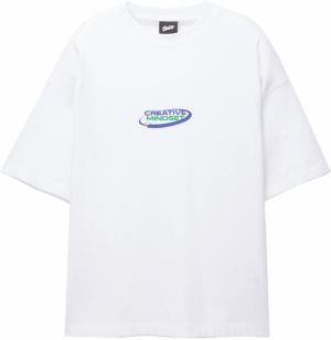 Pull&Bear Tričko  modrosivá / zelená / biela