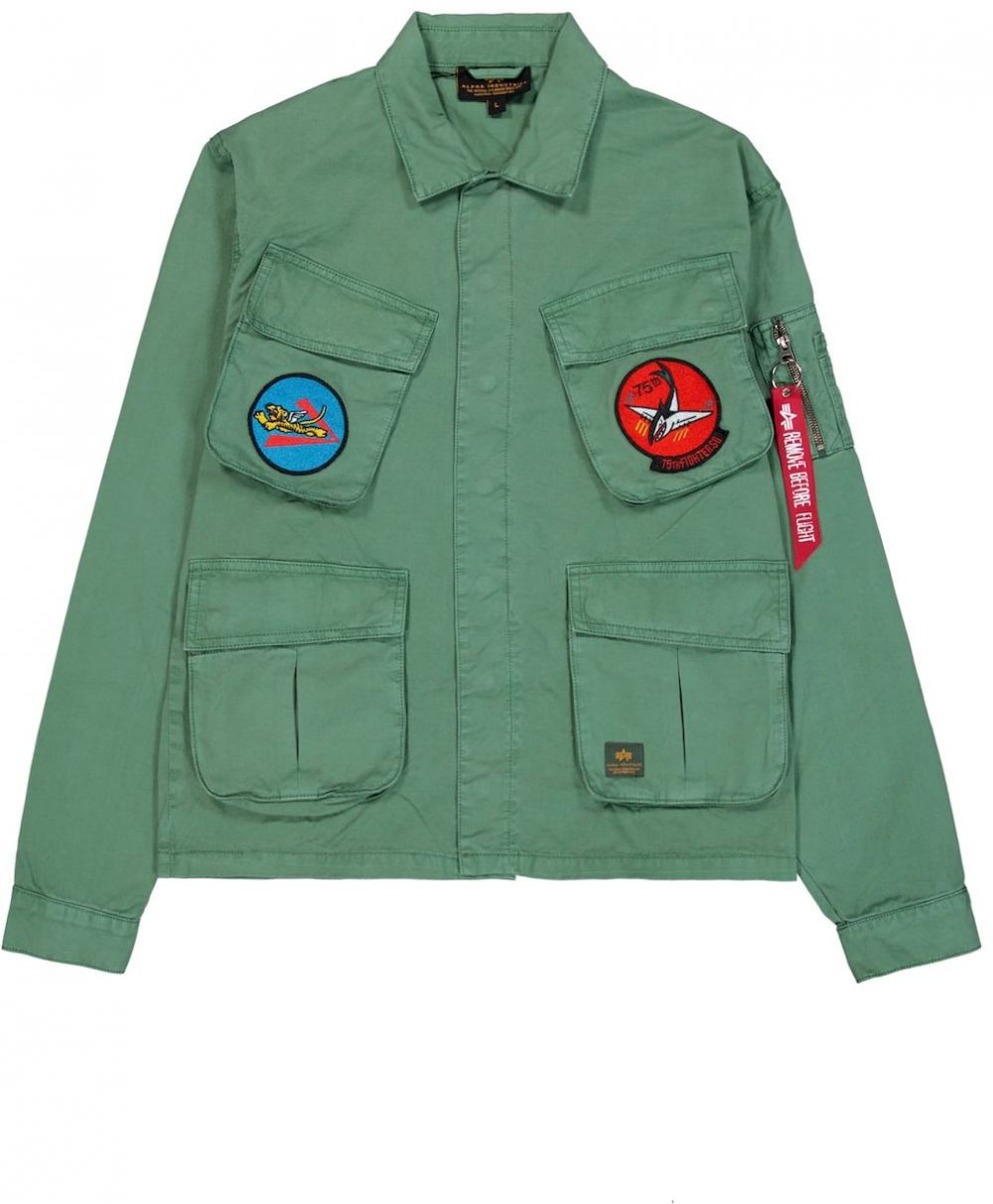 ALPHA INDUSTRIES Prechodná bunda 'Flying Tigers'  modrá / žltá / zelená / červená