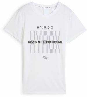 PUMA Funkčné tričko 'PUMA x HYROX Train All'  svetlosivá / čierna / biela