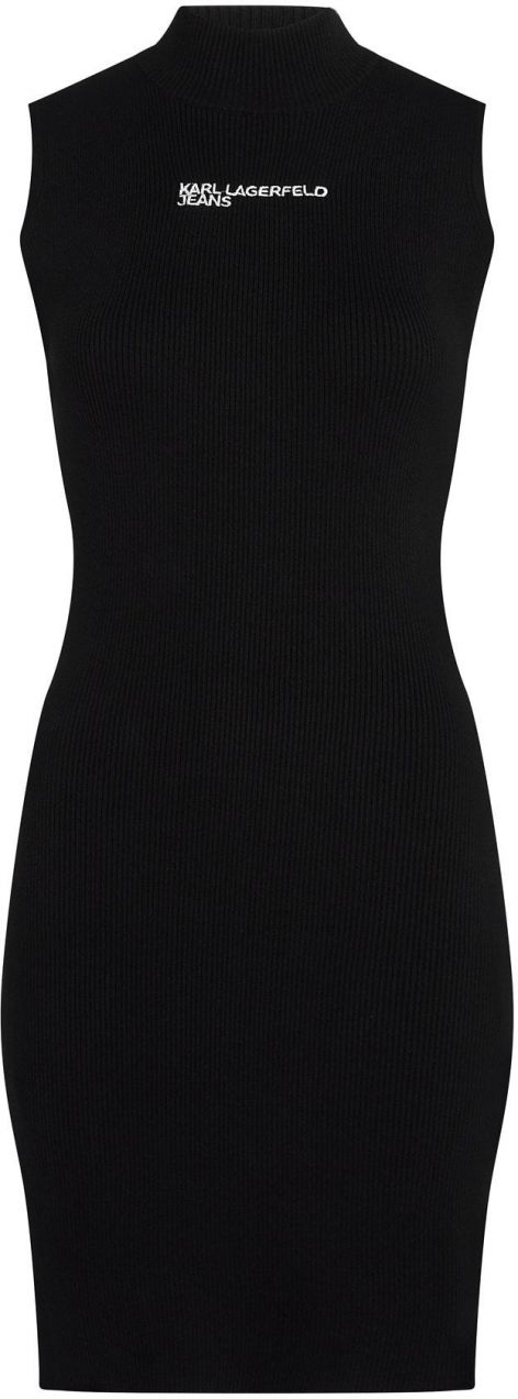 KARL LAGERFELD JEANS Pletené šaty  čierna / biela