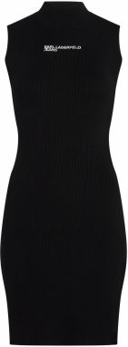 KARL LAGERFELD JEANS Pletené šaty  čierna / biela