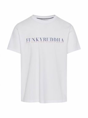 Funky Buddha Tričko  námornícka modrá / ohnivo červená / biela