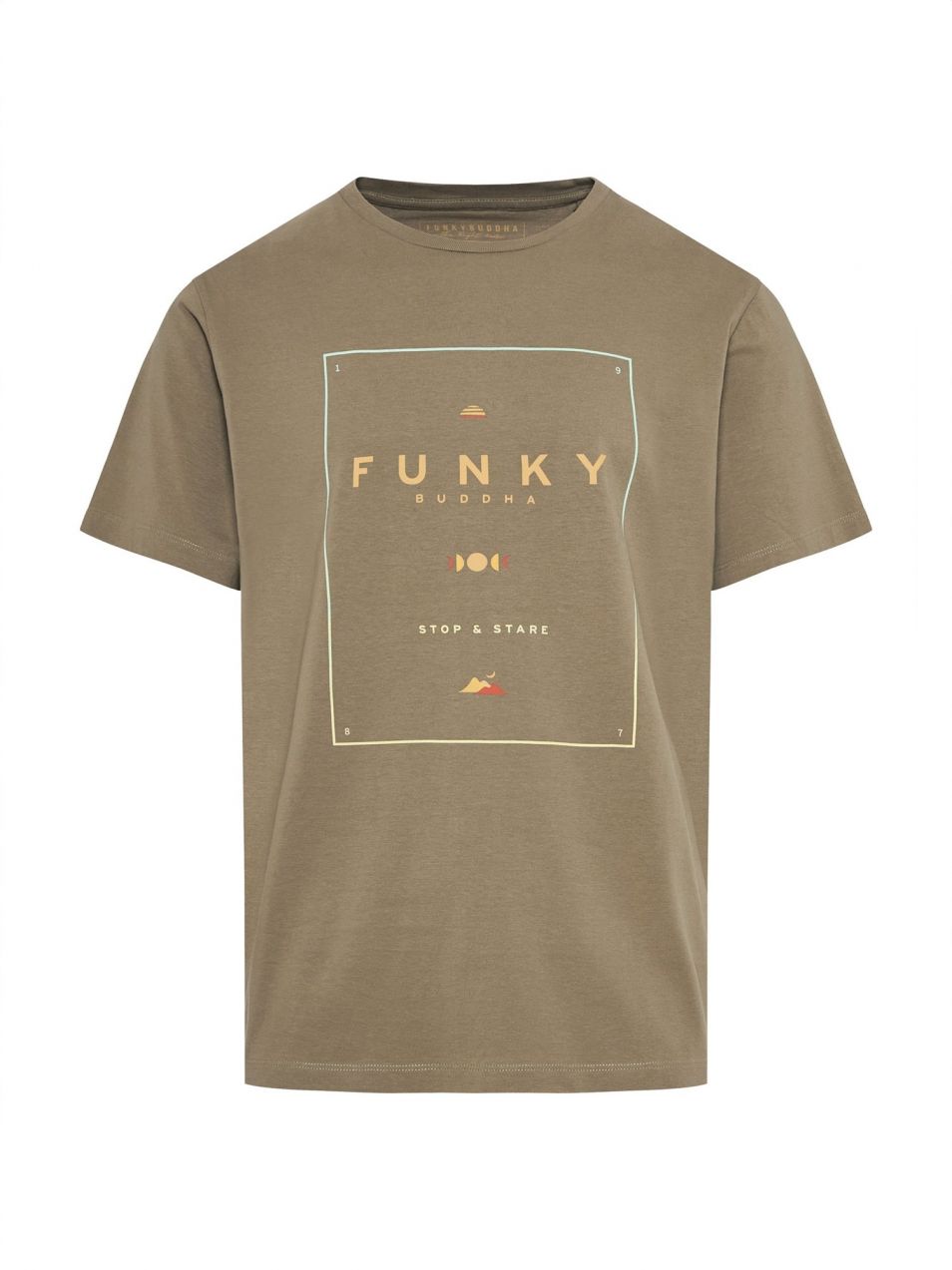 Funky Buddha Tričko  zlatá žltá / kaki / mätová / tmavooranžová