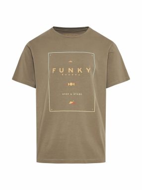 Funky Buddha Tričko  zlatá žltá / kaki / mätová / tmavooranžová