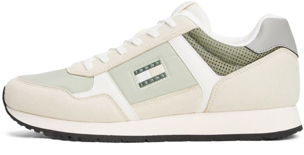 Tommy Jeans Nízke tenisky  svetlosivá / kaki / olivová / biela