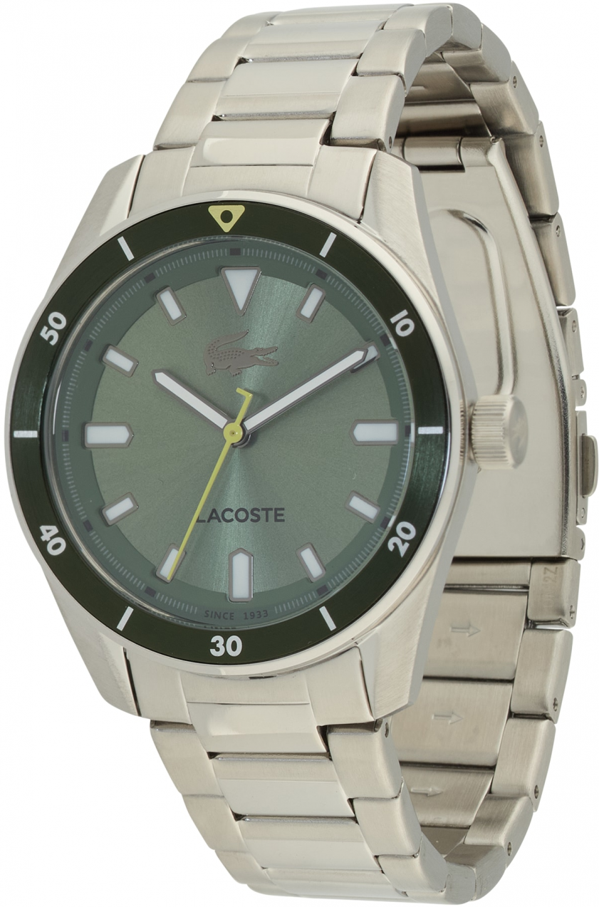 LACOSTE Analógové hodinky 'BOSTON'  zelená / strieborná
