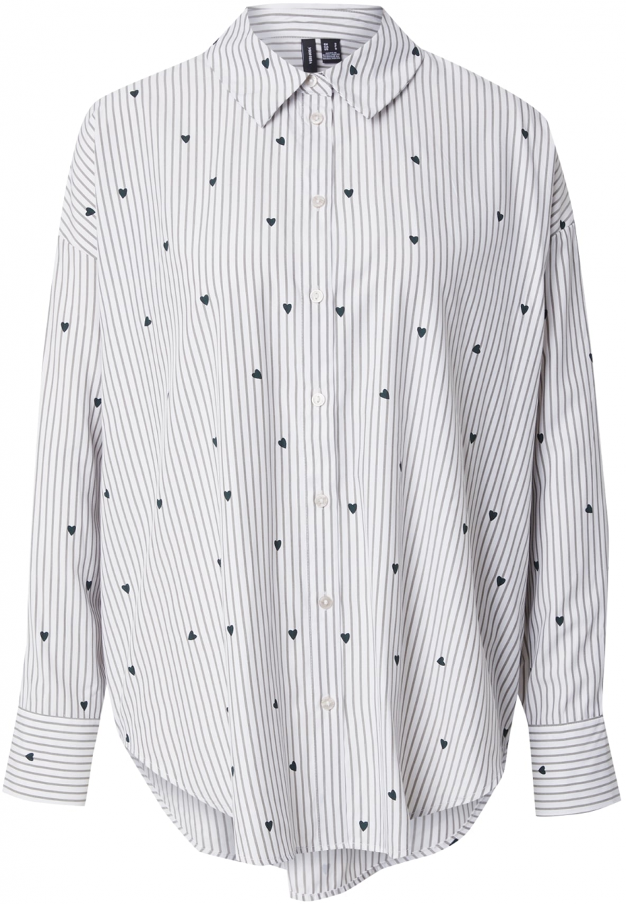 VERO MODA Blúzka 'VMNORA'  námornícka modrá / sivá / biela