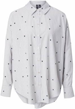 VERO MODA Blúzka 'VMNORA'  námornícka modrá / sivá / biela