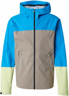 PEAK PERFORMANCE Outdoorová bunda 'Trail Hipe'  azúrová / tmavošedá / pastelovo zelená