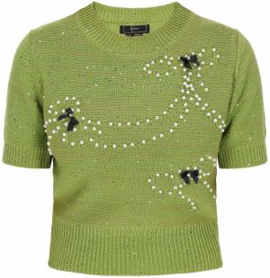 faina Sveter 'Fashion Look'  kiwi / čierna / perlovo biela