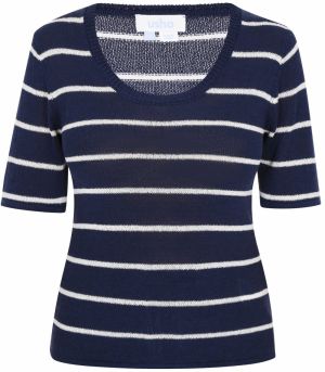 usha BLUE LABEL Sveter  námornícka modrá / biela