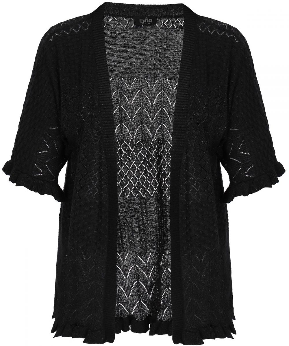 usha BLACK LABEL Kardigán 'Fashion Look'  čierna